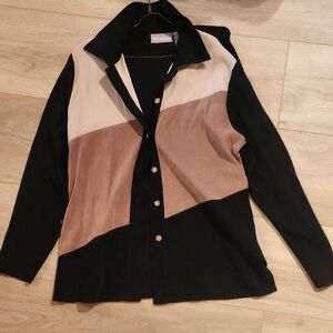 TanJay Black and White Knit Cardigan